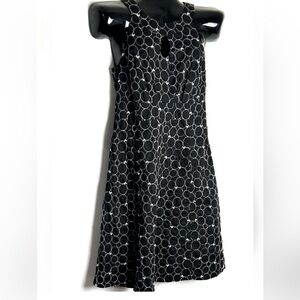 Black Circle Pattern Midi Dress